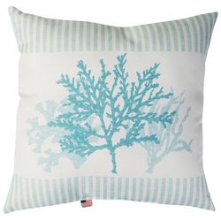 18x18 Coral Stripe Decorative Outdoor Pillow