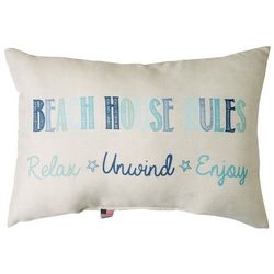 14x20 Beach House Rules Decorative Outdoor Pillow