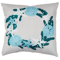 Elise & James Home 18x18 Coastal Wreath Outdoor Pillow