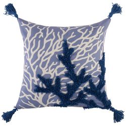 LR Resources 20x20 Tufted Coral Tassel Decorative Pillow