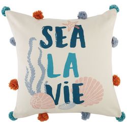 LR Resources Sea La Vie Pompom Decorative Pillow