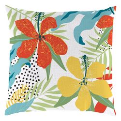 S & Co 18x18 Hibiscus Decorative Outdoor Pillow