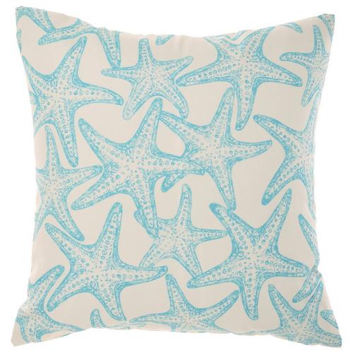 Mina Victory Starfish & Stripe Outdoor Decorative Pillow