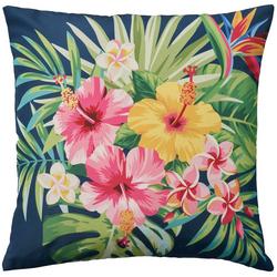 18x18 Tropical Floral Outdoor Pillow