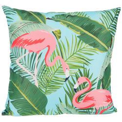 Jungle Flamingos Outdoor Pillow