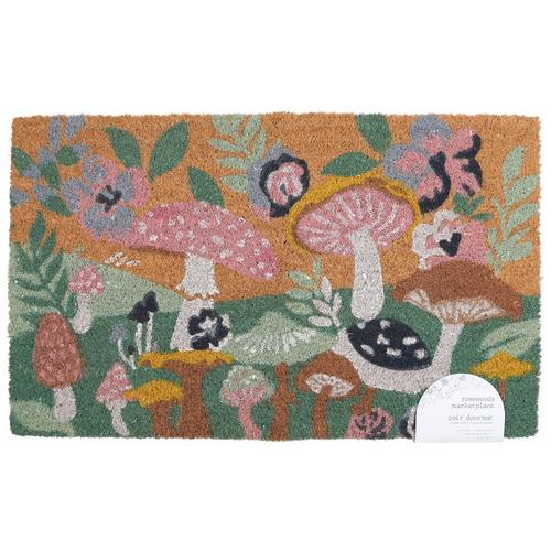 Rosewoods Marketplace 18x30 Mushroom Garden Coir Doormat