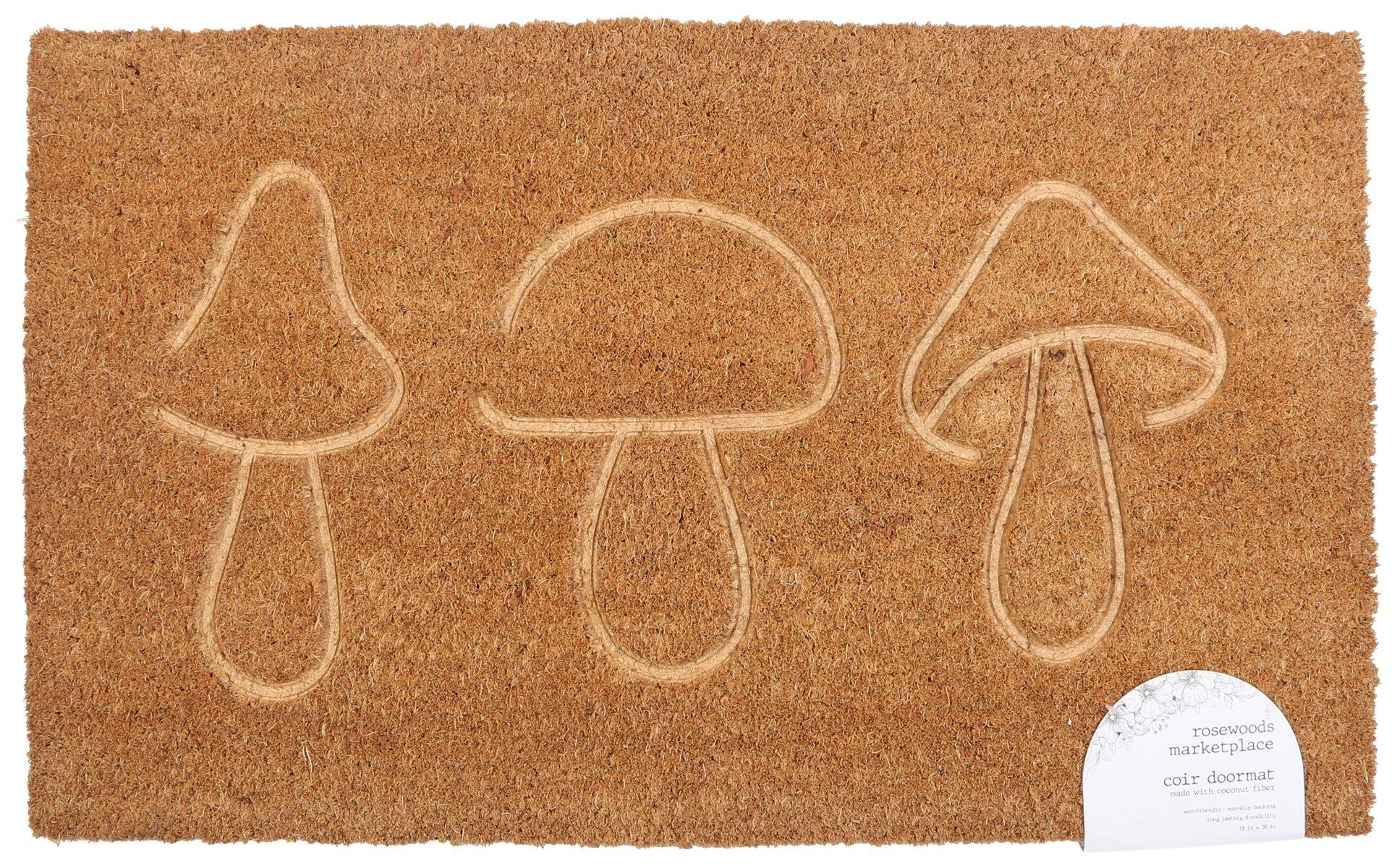 18x30 Three Mushrooms Coir Doormat