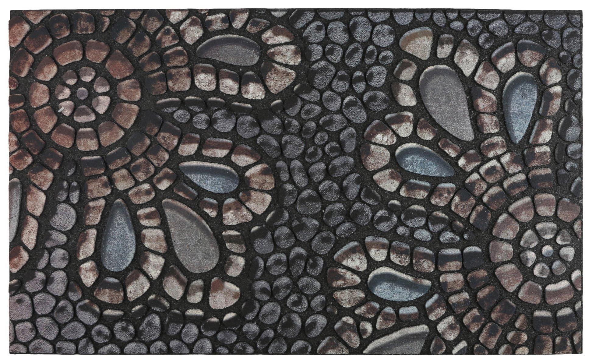 Floral Mosaic Rubber Doormat