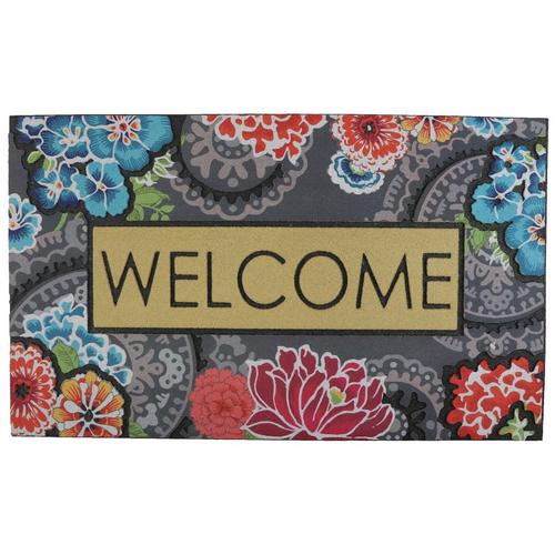 Mohawk Floral Welcome Rubber Doormat