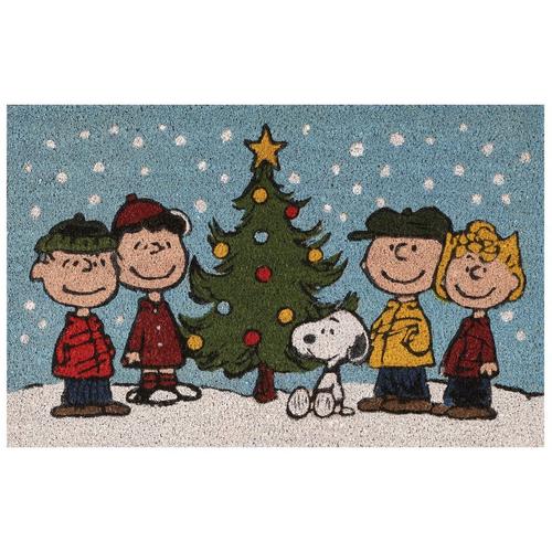 Nourison Peanuts Gang & Christmas Tree Coir Doormat