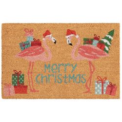 Nourison Flamingo Merry Christmas Coir Doormat