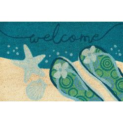 Nourison Flip Flop & Sand Welcome Coir Doormat