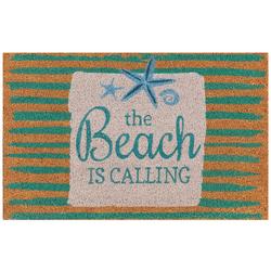 Starfish The Beach Is Calling Coir Doormat
