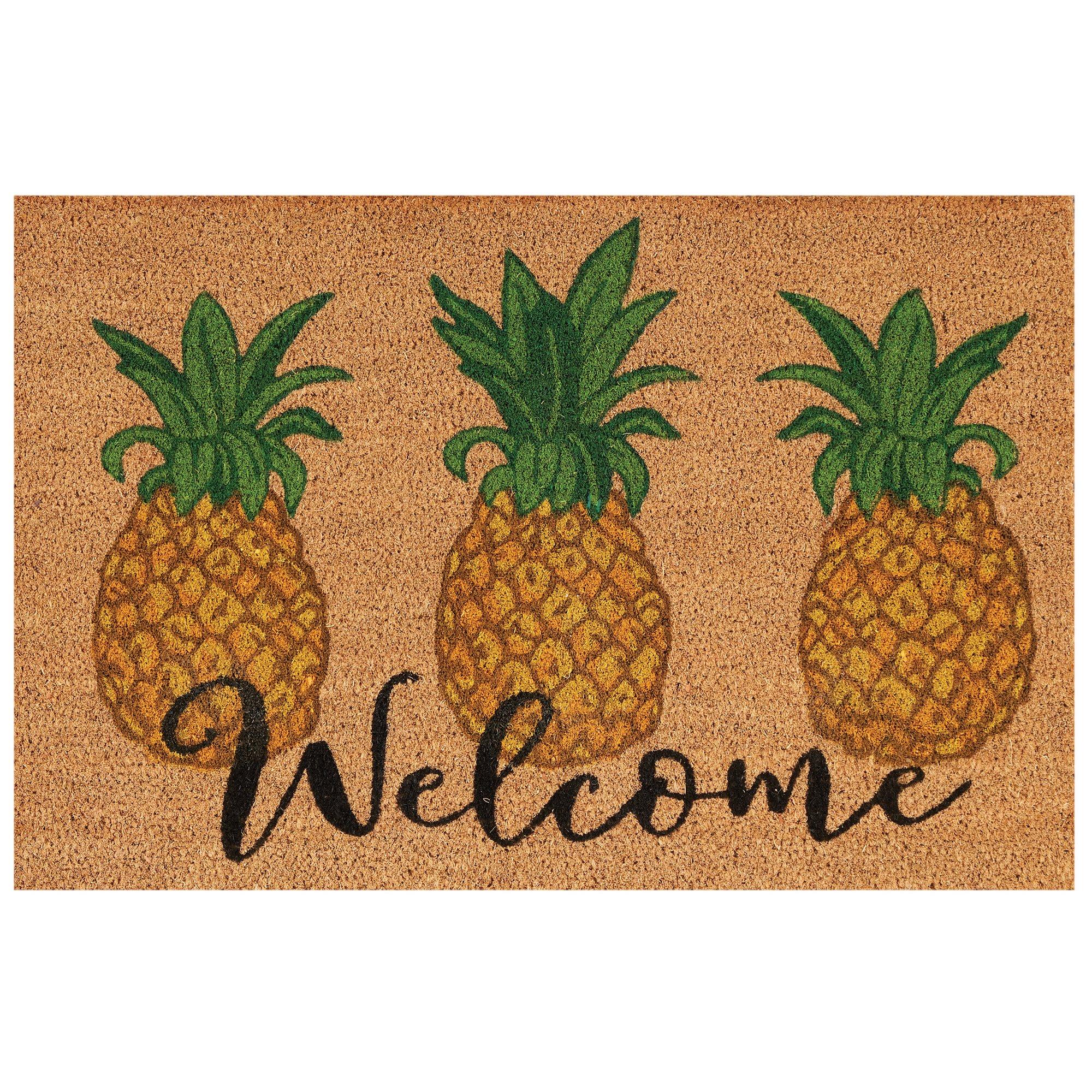 Welcome Pineapples Coir Doormat
