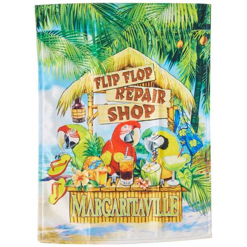 Margaritaville 13x18 Flip Flop Repair Shop Garden Flag