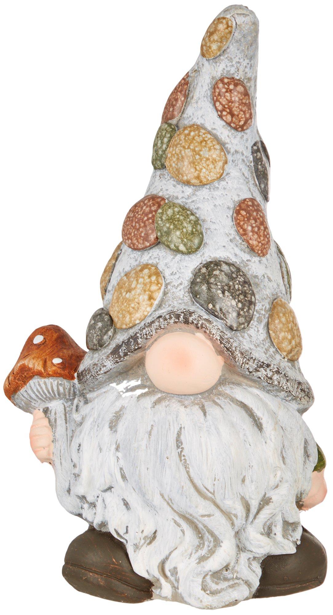 Ceramic Mushroom Garden Gnome Figurine
