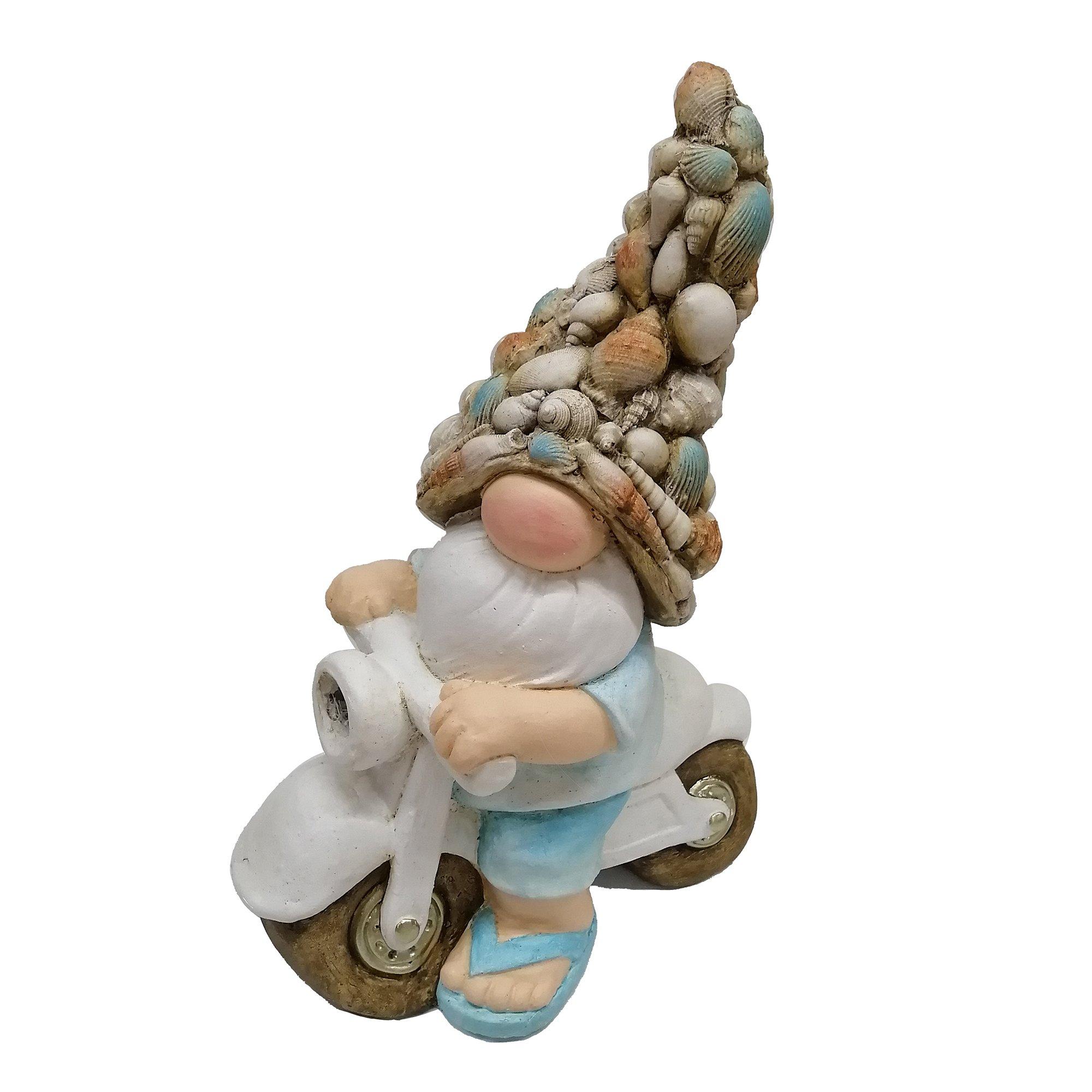 16 in. MGO Gnome On Scooter Outdoor Decor