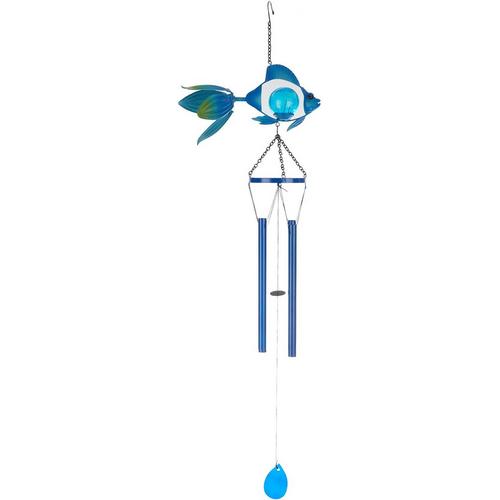 Fancy That 35in Glass Orb Fish Wind Chime
