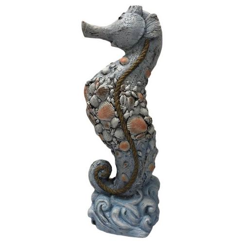 Fancy That Cement Seahorse Shell Statue