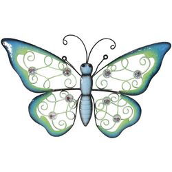 Coastal Home 16 in. Metal Butterfly Wall Decor