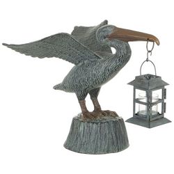 San Pacific Pelican with Lantern Garden Statue