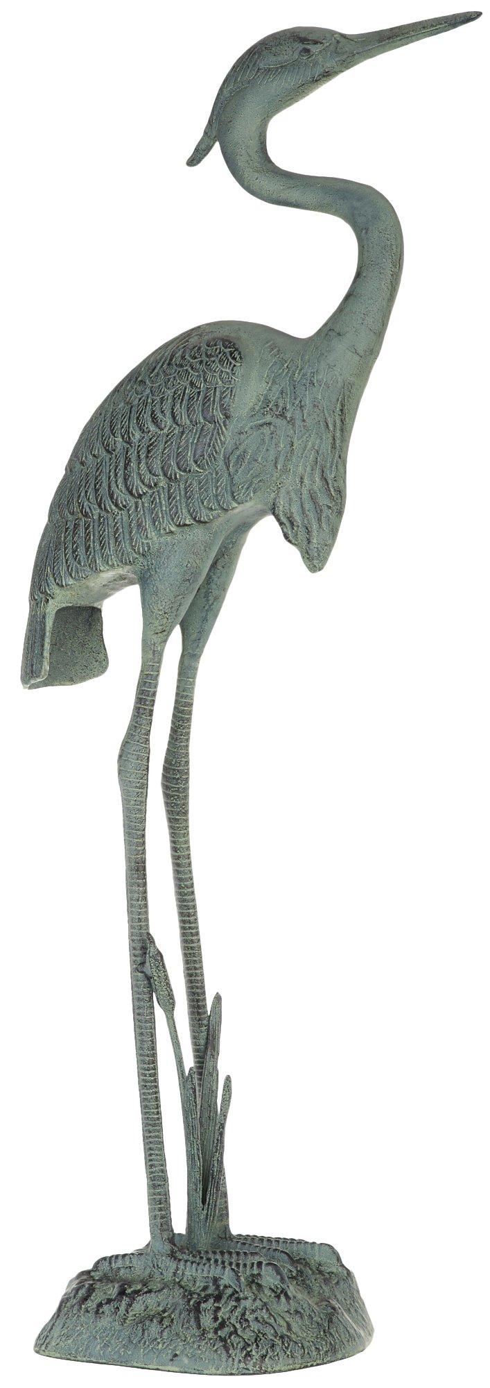Aluminum Heron Single Garden Sculpture