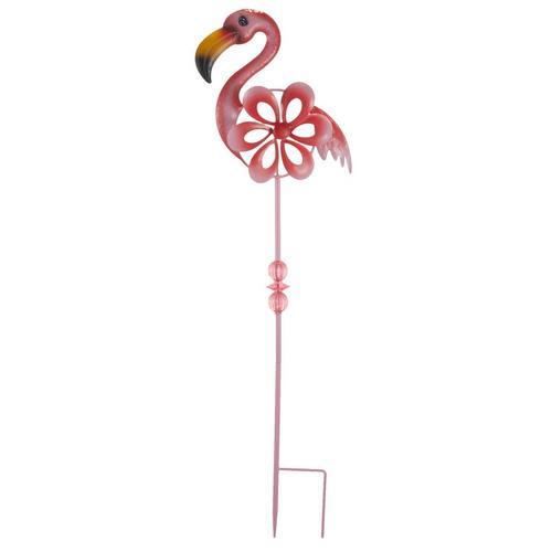 Fancy That Flamingo Pinwheel Painted Garden Stake