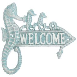 Fancy That Metal Seahorse Welcome Sign Decor