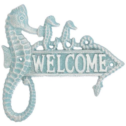 Fancy That Metal Seahorse Welcome Sign Decor