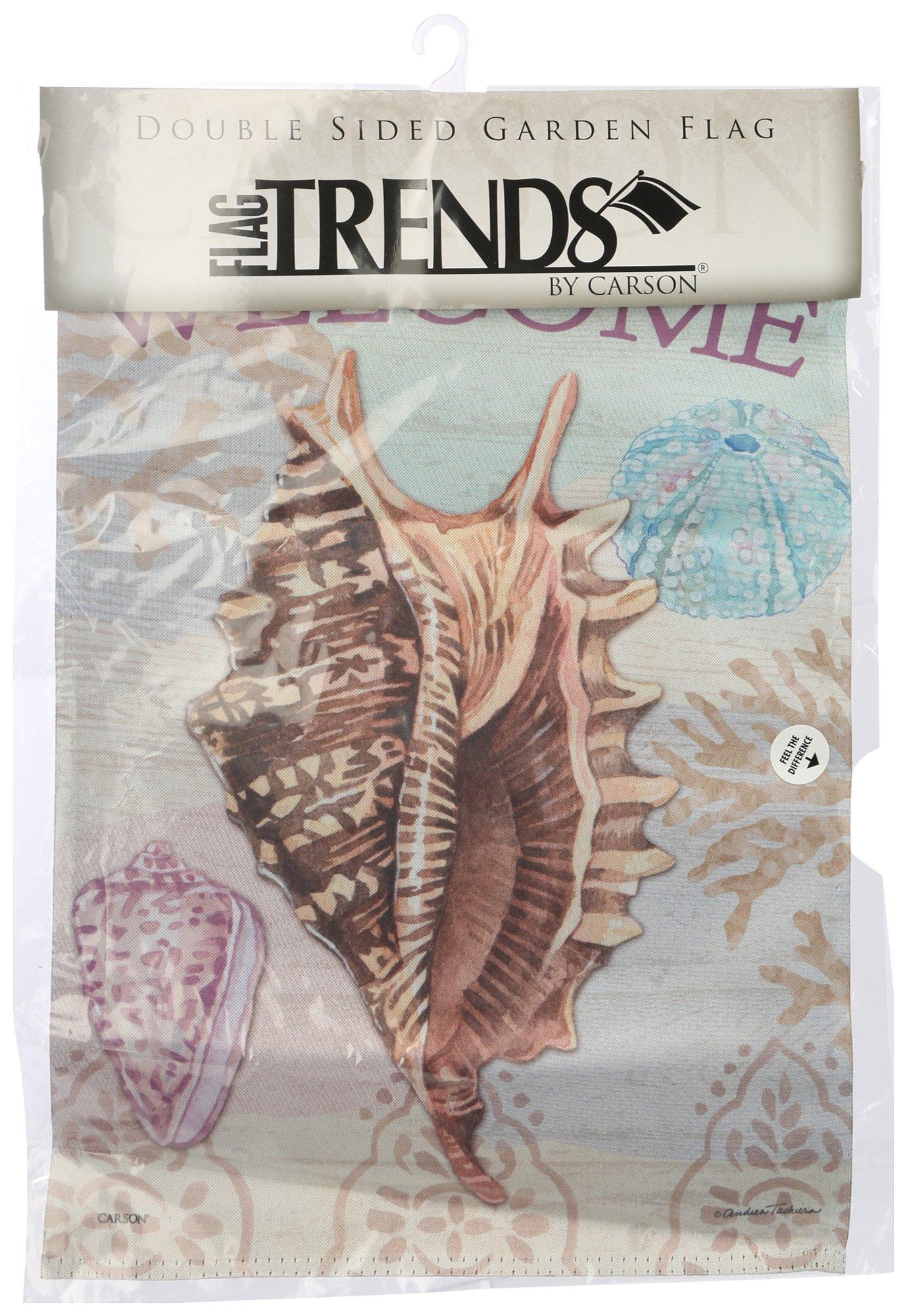 12x18 Double Sided Conch Shell Garden Flag