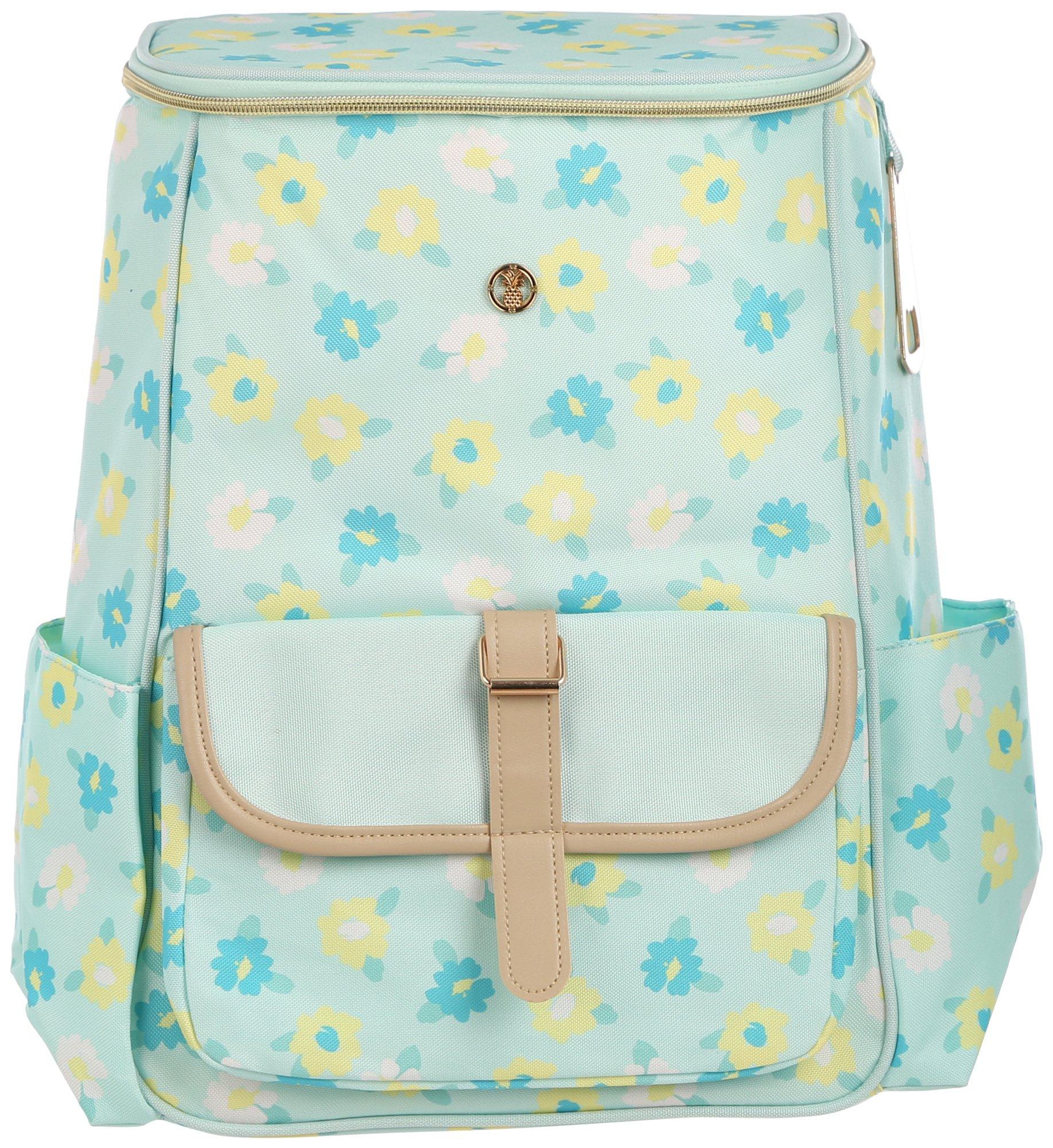 Floral Print Backpack Cooler