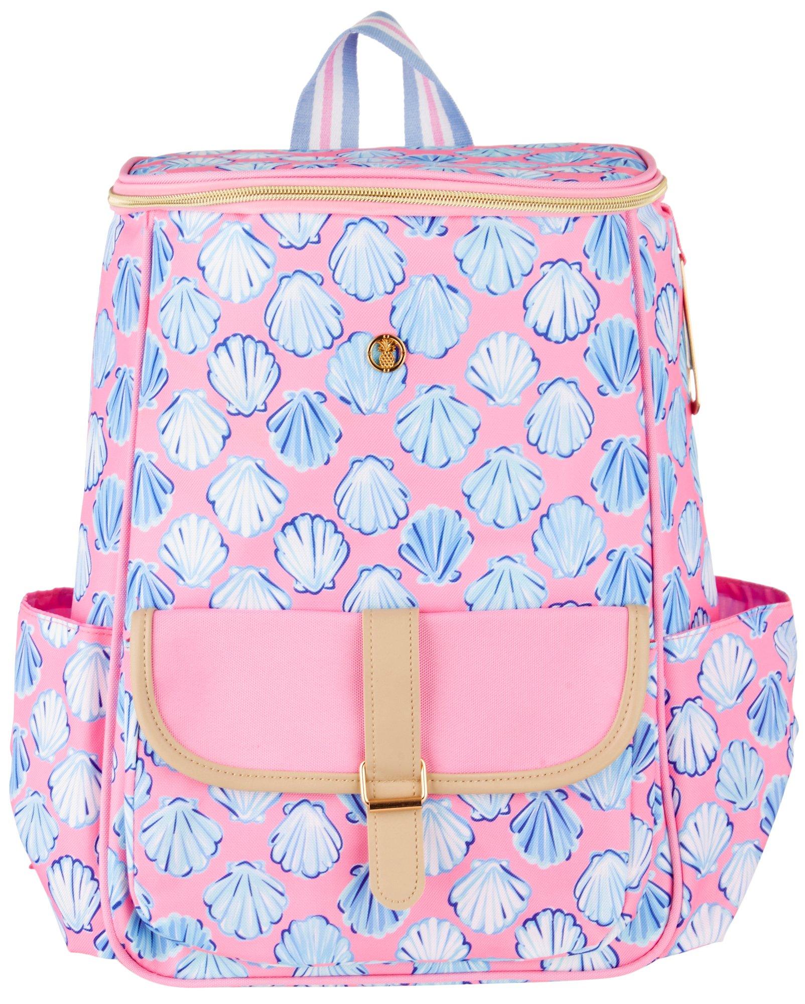 Clam Print Backpack Cooler