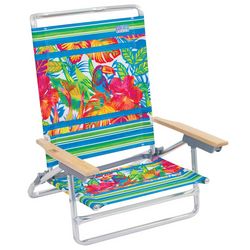 Rio 5 Position Hibiscus Stripe Beach Chair
