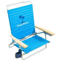 5 Position Stripe Lay Flat Beach Chair