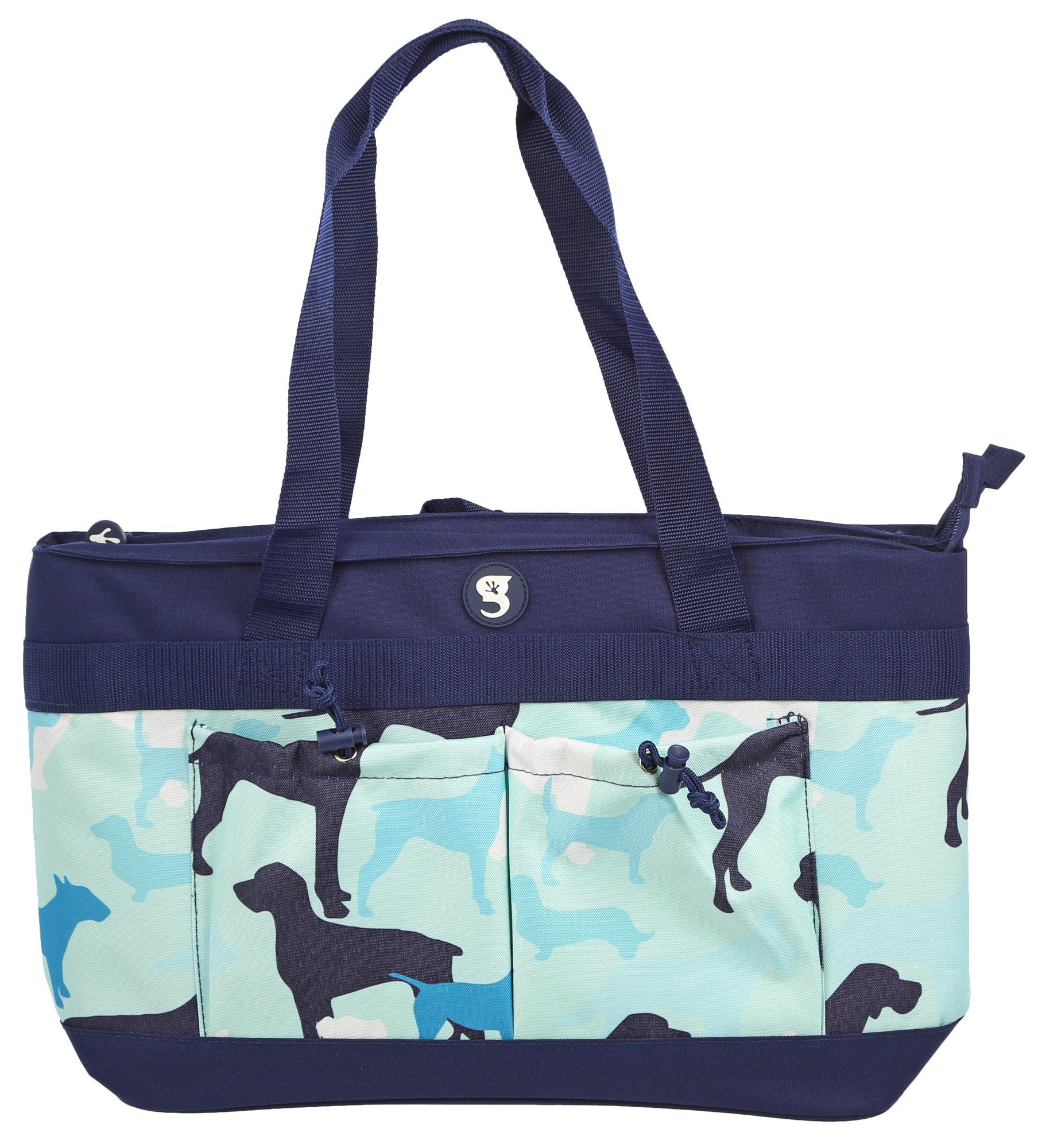 Gecko Brands 2-Compartment Dog Print Tote Cooler