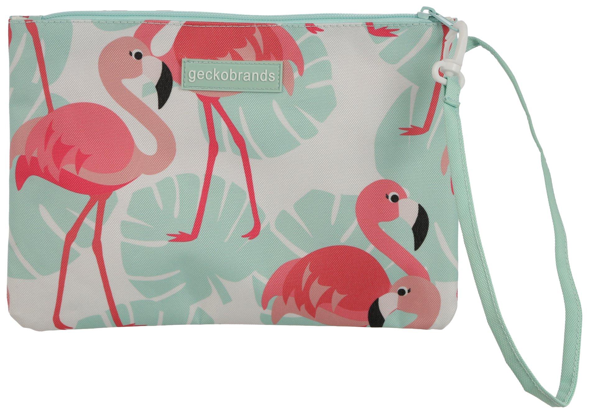 Flamingo Print Swimsuit & Utility Bag