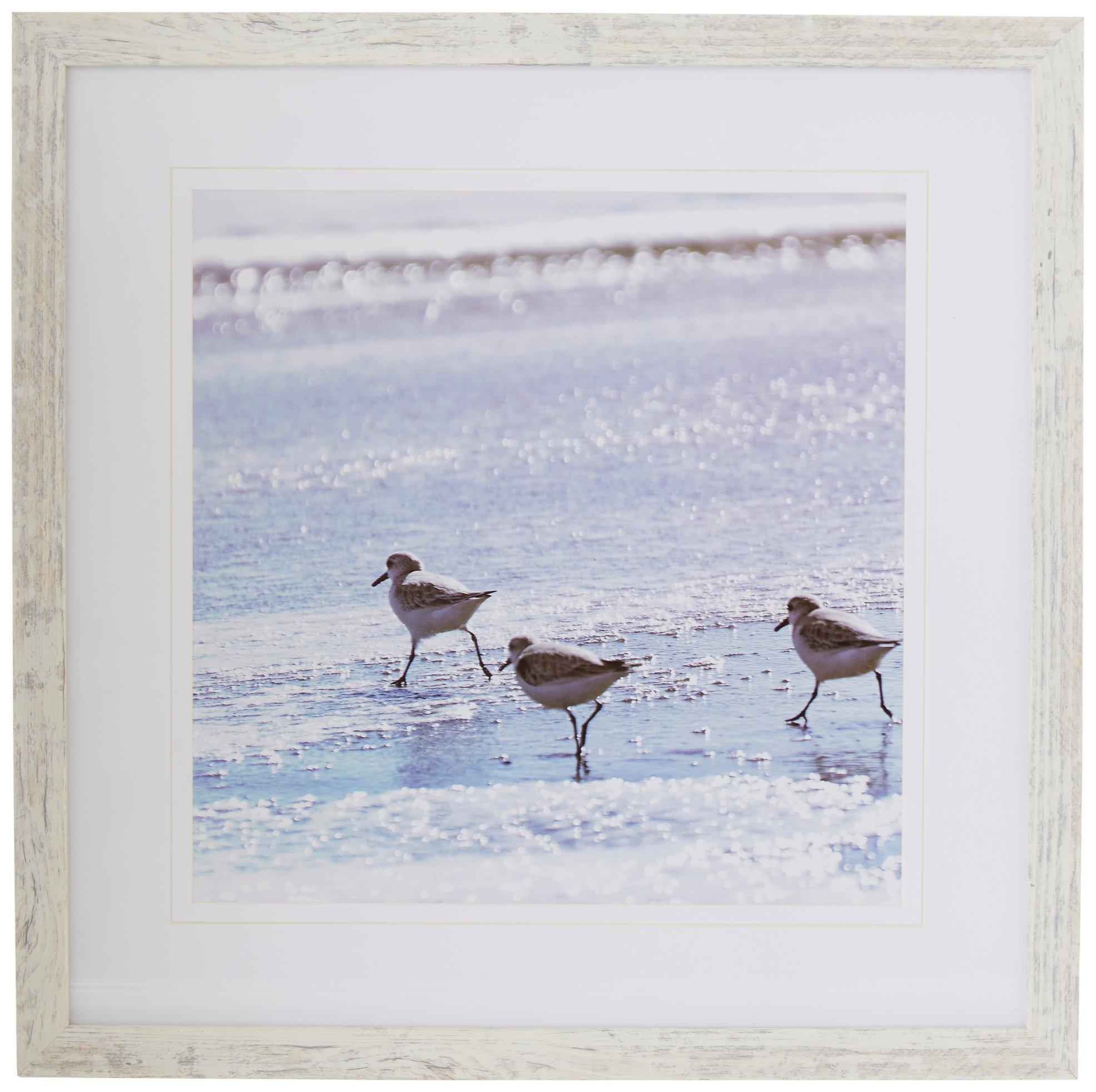 Americanflat 18x18 Seagull Beach Framed Wall Art
