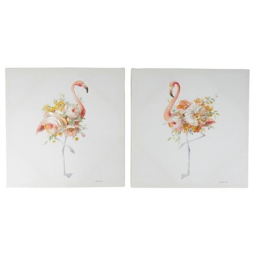 Streamline Art 2-pc. Floral Flamingo Canvas Wall Art