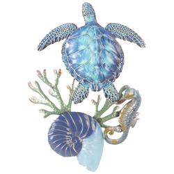 Sea Turtle Shell Metal Wall Art