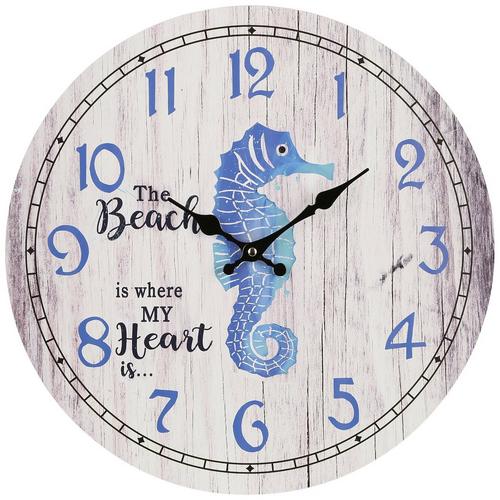 JD Yeatts Seahorse Beach Wall Clock