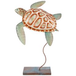 Coastal Home Metal Capiz Turtle Stand-Alone Decor