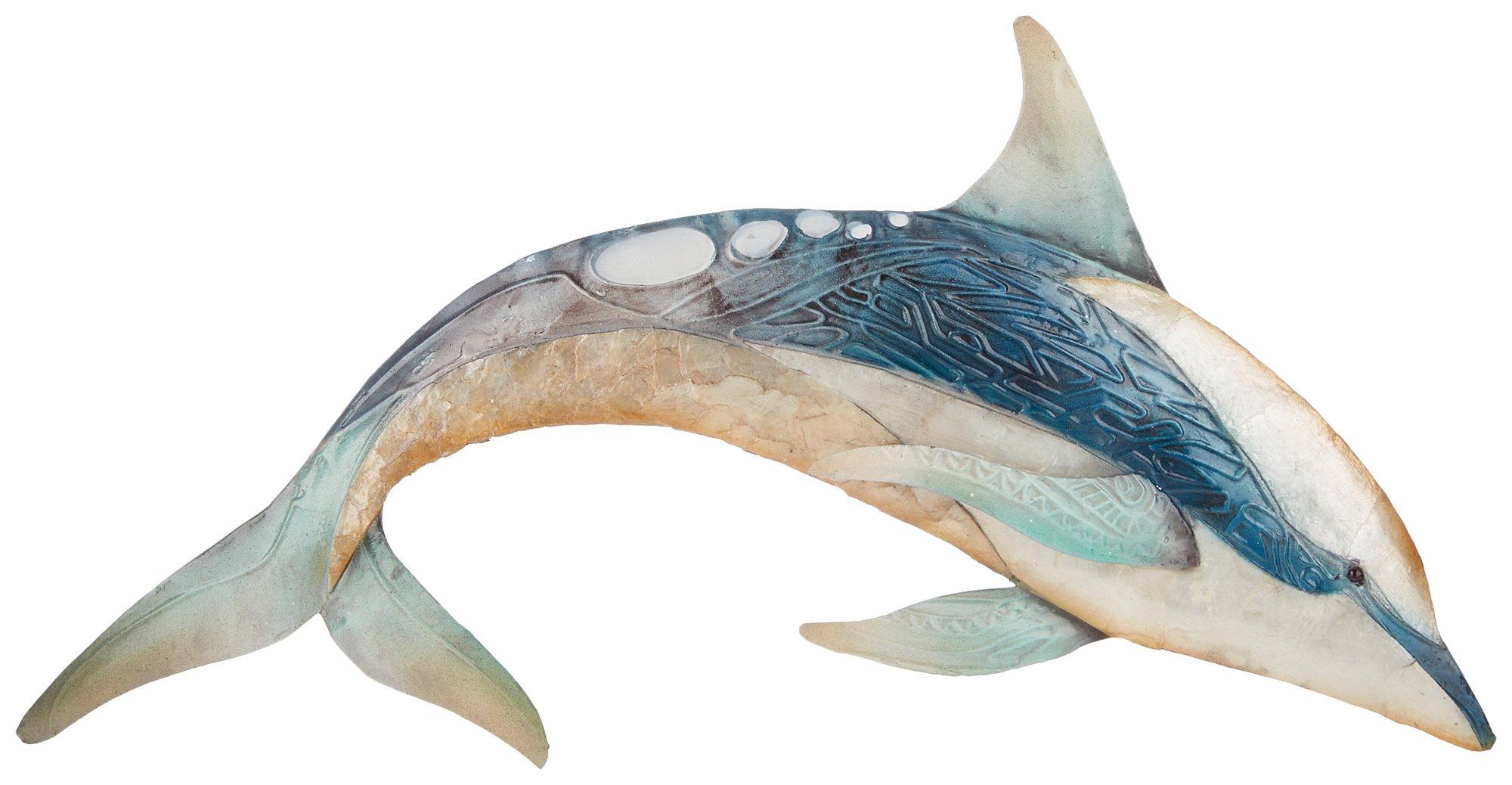Coastal Home Metal Capiz Dolphin Wall Decor