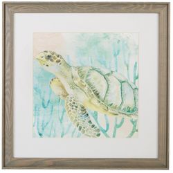 Coastal Home Sea Turtle Framed Wall Art