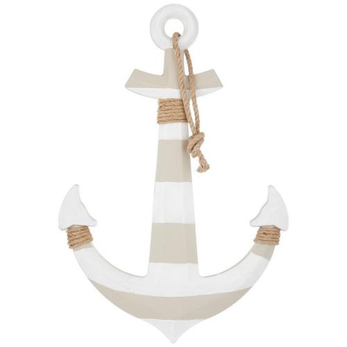 Coastal Home 23in Striped Anchor Hanging Decor