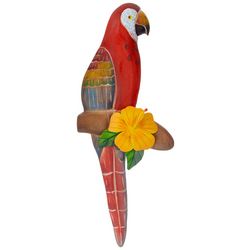 T.I. Design Parrot Hibiscus Carved Wall Art