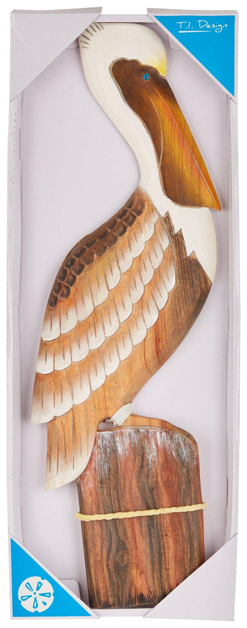Wooden Pelican Wall Decor