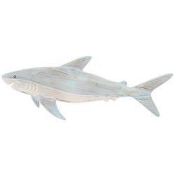 T.I. Design 17.5in Wood Carved Shark Wall Art