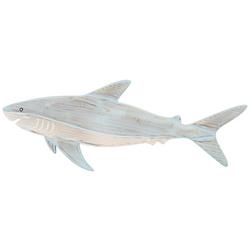 17.5in Wood Carved Shark Wall Art