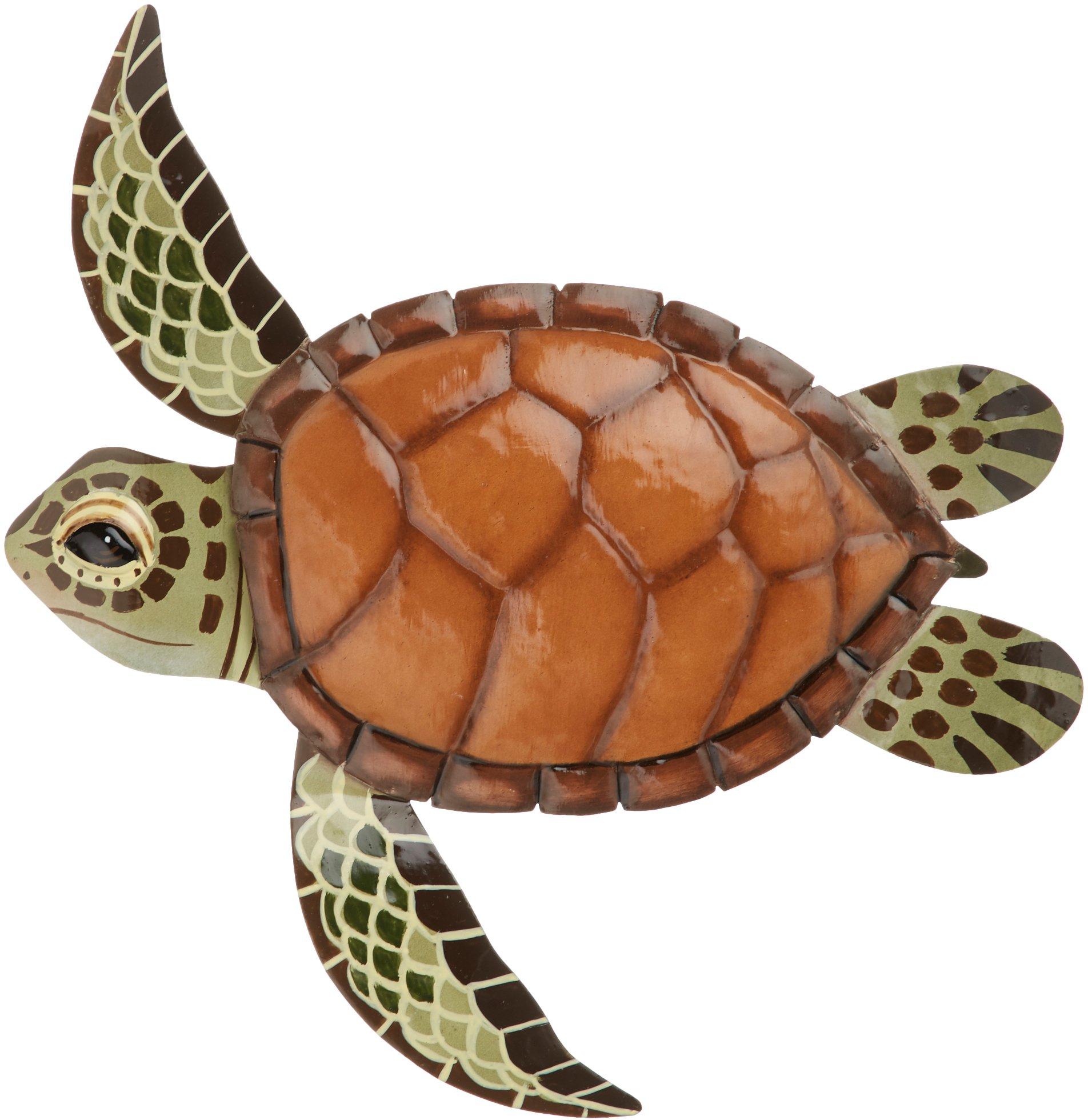 Sea Turtle Metal Wall Art - 15x14