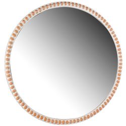 Urban Trends 28in Round Beaded Wall Mirror